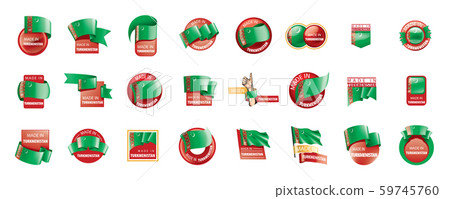 Turkmenistan flag, vector illustration on a white background 59745760