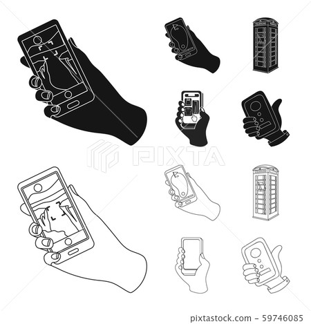 Isolated object of phone and screen logo. Collection of phone and cellphone vector icon for stock. Isolated object of phone and screen logo. Collection of phone and cellphone vector icon for stock. 59746085