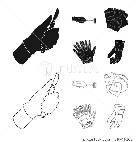 Vector design of knitted and keeper sign. Collection of knitted and hand stock symbol for web. Vector design of knitted and keeper sign. Collection of knitted and hand stock symbol for web. 59746103