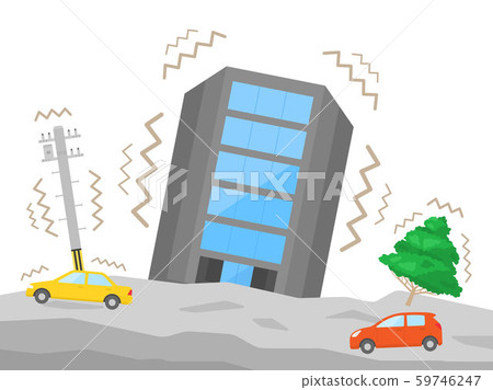 Building Shaking Cartoon Earth Shaking Cartoon