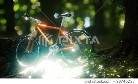 Mountain bike on the forest path Mountain bike on the forest path 59746253