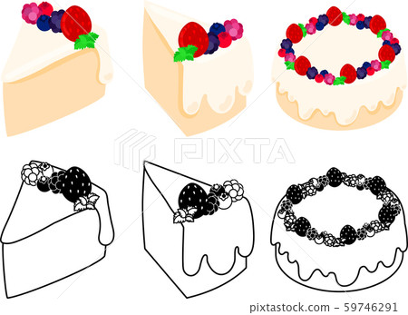 Cute icon of mixed berry chiffon cake Cute icon of mixed berry chiffon cake 59746291
