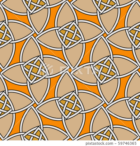 Arabic ornament. Orange decorative seamless pattern Arabic ornament. Orange decorative seamless pattern 59746365