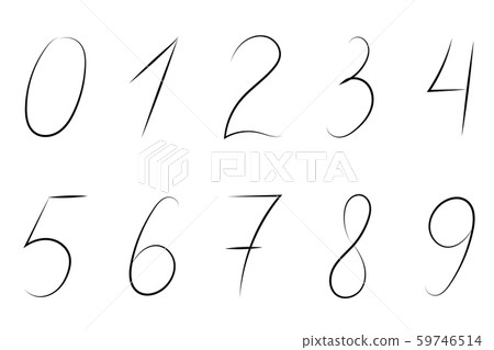 Hand drawn numbers 59746514