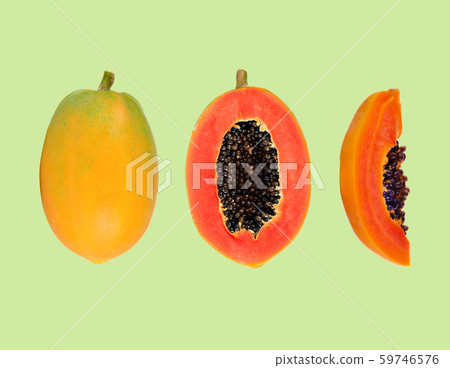 ripe papaya isolated on a white background 59746576