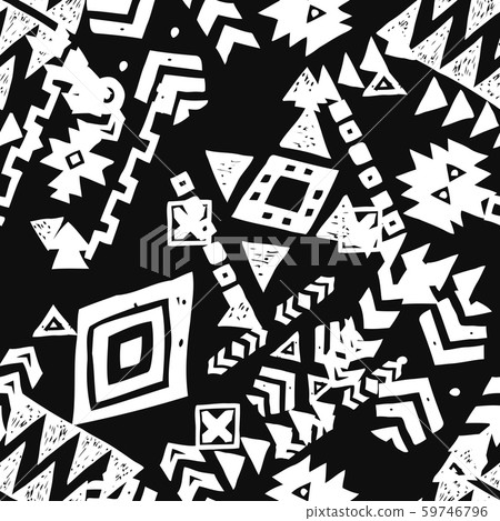 Seamless Ethnic pattern. Tribal vector abstract monochrome background 59746796