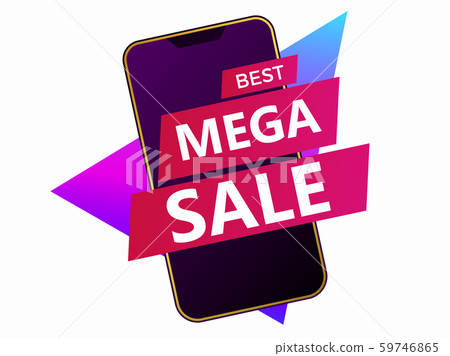 Mega sale of smartphones. Cyber sale banner, Mega sale of smartphones. Cyber sale banner, 59746865