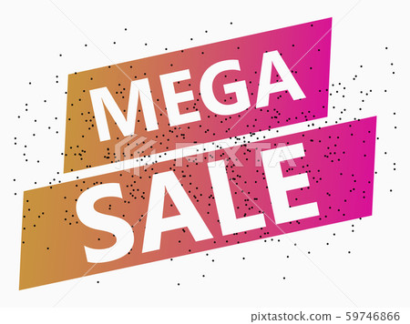 Mega sale banner template design isolated on white Mega sale banner template design isolated on white 59746866