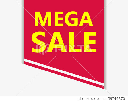 Mega sale banner template design isolated on white Mega sale banner template design isolated on white 59746870