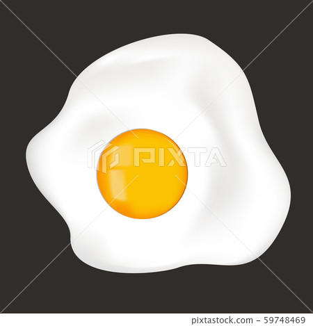 Fried egg. Sunny side up on black background Fried egg. Sunny side up on black background 59748469