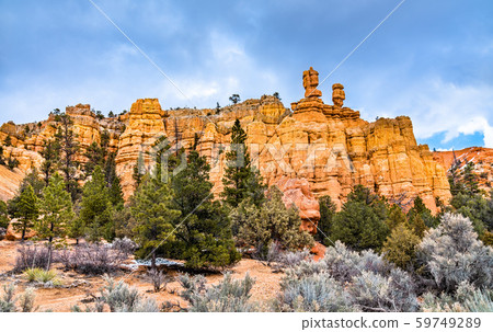 Rock formations at Red Canyon in Utah, the USA 59749289