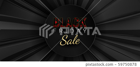 Black Friday sale background with 3d paper cut on 59750878