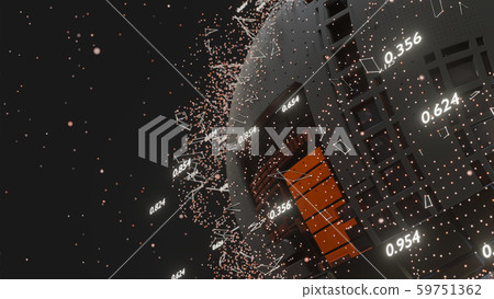 Connection Lines and Dots Around Digital Sphere 59751362