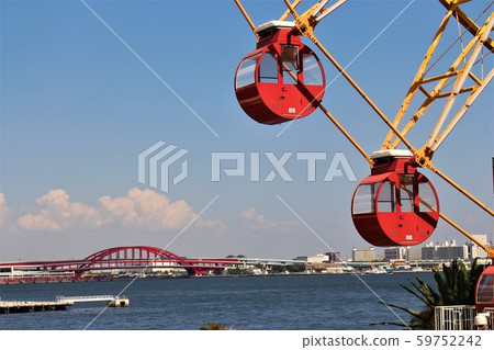 blue sky and ferris wheel 59752242