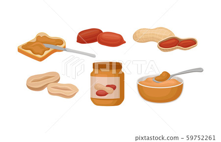Peanut Product Vector Set Isolated On White Background Peanut Product Vector Set Isolated On White Background 59752261