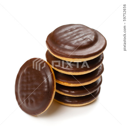 Round chocolate jaffa cake or biscuit cookie 59752656