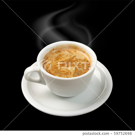 Hot Coffee Cup Isolated on Black Background View 59752698