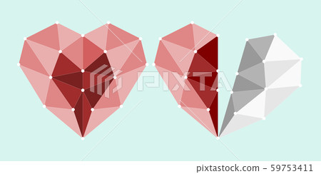 heart triangle on pastel green background heart triangle on pastel green background 59753411