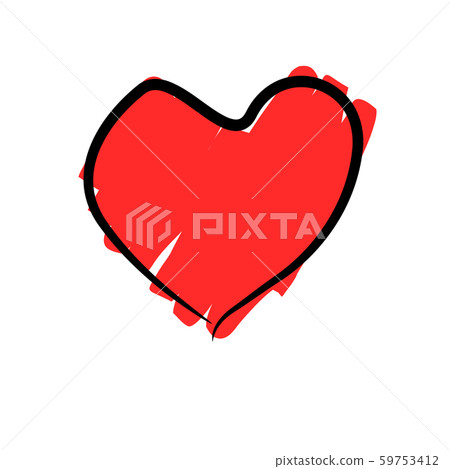 red heart hand drawn red heart hand drawn 59753412