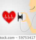 heart beat and stethoscope 59753417