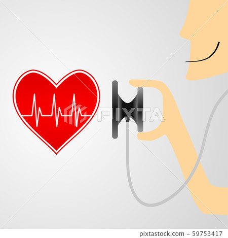 heart beat and stethoscope heart beat and stethoscope 59753417
