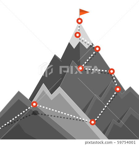 Path to Mountain Top. Success Jurney Concept. 59754001