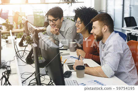 Male team of program engineers working at office 59754195