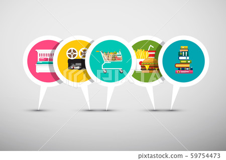 Hotel, Cinema, Shopping Cart, Supermarket, Hotel, Cinema, Shopping Cart, Supermarket, 59754473