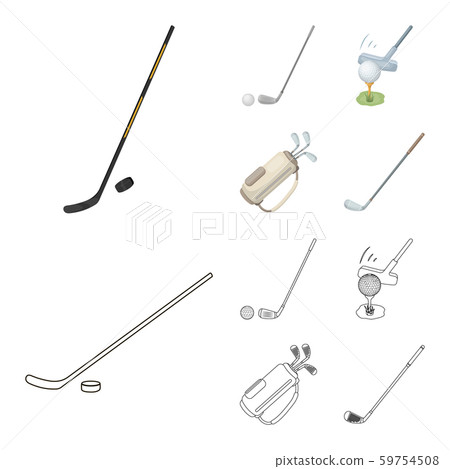 Isolated object of and stick icon. Set of and golf stock symbol for web. 59754508