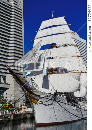Yokohama Minatomirai Sail Training Ship Nippon Maru (Full-sail exhibition sail) Yokohama Minatomirai Sail Training Ship Nippon Maru (Full-sail exhibition sail) 59754625