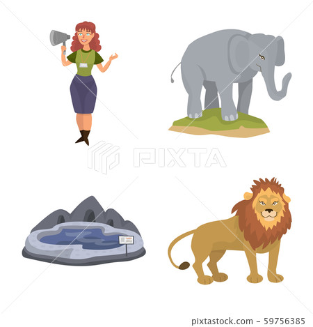 Vector illustration of zoo and park icon. Set of zoo and animal vector icon for stock. Vector illustration of zoo and park icon. Set of zoo and animal vector icon for stock. 59756385
