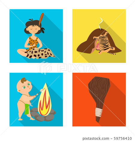 Vector design of evolution and prehistory sign. Set of evolution and development stock vector 59756410