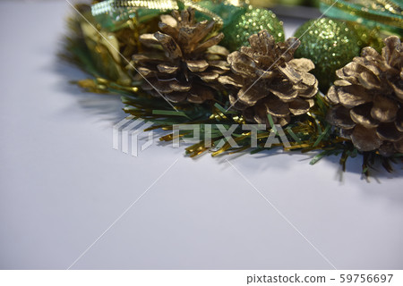pine cones and green sparkling shapes forming a pine cones and green sparkling shapes forming a 59756697