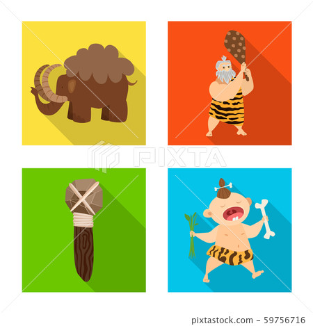Isolated object of evolution and prehistory sign. Collection of evolution and development stock 59756716