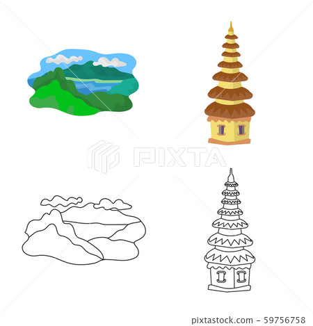 Vector design of and travel icon. Collection of and traditional vector icon for stock. 59756758