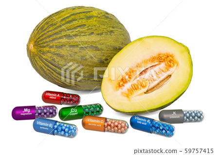 Vitamins and minerals of Christmas melon 59757415