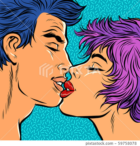 man and woman couple kiss 59758078