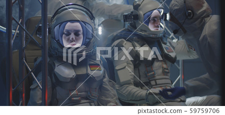 Astronauts and scientists testing spacesuit 59759706