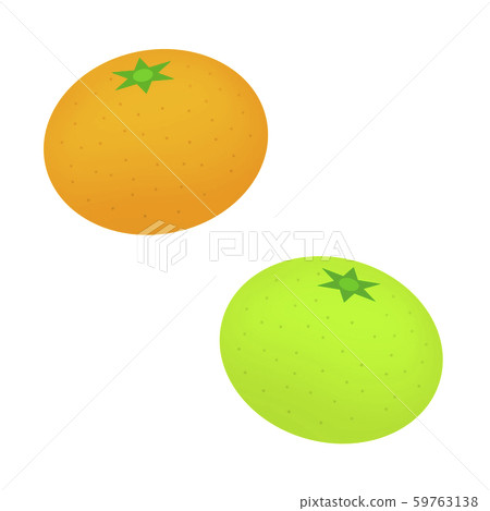 Ripe and unripe tangerines 59763138
