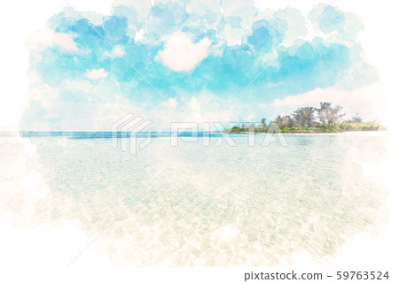 澤田海灘，水彩風格 59763524