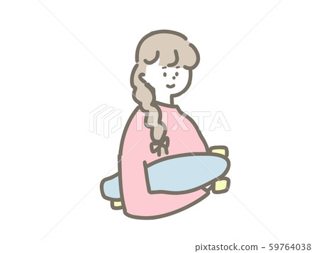 Girl with mini cruiser Girl with mini cruiser 59764038