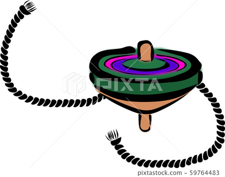 A string for turning colorful spinning tops, which is one of the traditional Japanese toys 59764483