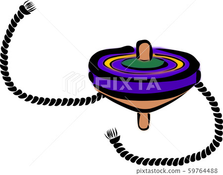 A string for turning colorful spinning tops, which is one of the traditional Japanese toys A string for turning colorful spinning tops, which is one of the traditional Japanese toys 59764488