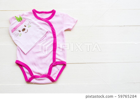 colorful pink clothing of baby girl with hat clean ,pure fashion of baby new born colorful pink clothing of baby girl with hat clean ,pure fashion of baby new born 59765284