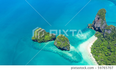 Aerial view Phra Nang Cave Beach with traditional Aerial view Phra Nang Cave Beach with traditional 59765707