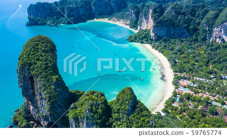 Aerial view Railay Beach and Phra Nang Cave Beach 59765774