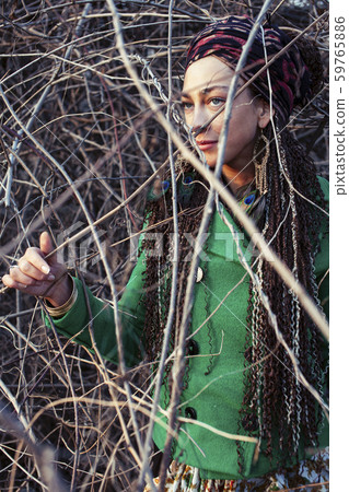 young pretty woman in park happy smiling, lifestyle people concept outside 59765886