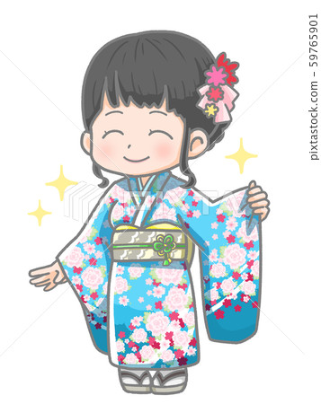 和服的女人的插圖 59765901