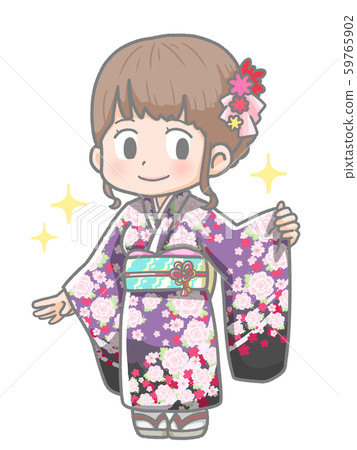 和服的女人的插圖 59765902