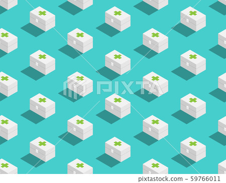 First aid kit box 3D isometric seamless... - Stock Illustration ...